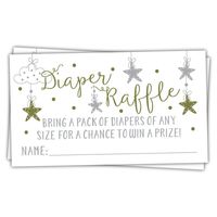 50 Twinkle Twinkle Little Star Diaper Raffle Tickets | Gender Neutral Baby Shower Game