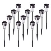 Solar Lights Outdoor, 12Pack Stainless Steel Outdoor Solar Lights - Waterproof, LED Landscape Lighting Solar Powered Outdoor Lights Solar Garden Lights for Pathway Walkway Patio Yard & Lawn-Cool White