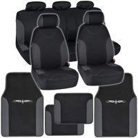 BDKInstaSeat Car Seat Covers & Floor Mats (Black & Charcoal Trim) NeoCloth & Carpet w/ Vinyl Trim