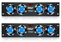 2) PYLE PRO PFN41 19" Rack Mount Cooling 4 Fans System w/Temperature LED Display
