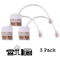 Telephone Splitters Male to Dual Female 6P4C Splitter Converter Cable Male to 2 Female Separator Cord RJ11 6P4C Telephone Wall Adaptor for Landline