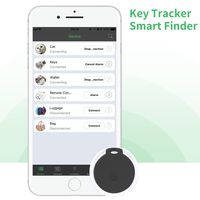 Key Finder, CC-Show Wireless GPS Phone Locator, Smart Wallet Tracker, Anything Anti Lost Alarm with Selfie Shutter/Remote Control for iOS/Android App, Round Crystal (Black)