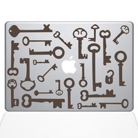 The Decal Guru Skeleton Keys MacBook Decal Vinyl Sticker - 13" MacBook Pro (2015 & Older) - Brown (1266-MAC-13P-BRO)