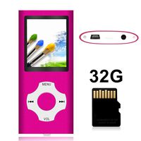 Tomameri - Portable MP3 / MP4 Player with Rhombic Button, Including a Micro SD Card and Support Up to 64GB, Compact Music, Video Player, Photo Viewer Supported - White&Pink