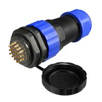 uxcell Aviation Connector, 28.5mm 24P 5A 250V SD28-24 Waterproof Male Wire Panel Power Chassis Metal Fittings Connector Aviation Gold plated