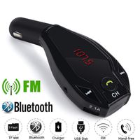 Glumes Bluetooth FM Transmitter for Car, Wireless Radio Transmitter Adapter Mp3 Player with Hands Free Calls, Quick Charge Dual USB Car Charger, for Samsung/iPhone, Good Gift (Black)