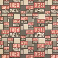 Over Fifty 50 and Awesome Birthday Kraft Present Gift Wrap Wrapping Paper