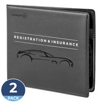 CANOPUS Registration and Insurance Card Holder, Car Document Holder, Wallet for Auto, Trailer, Truck - 2 Pack with EZ Pass Mounting Kit, Ez Pass Strips