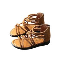 Hemlock Girl Sandals, Infant Kids Girls Flat Shoes Slip On Sandals Bohemia Beach Sandals (2 Years Old, Brown)