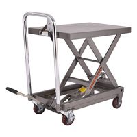 Goplus Hydraulic Scissor Lift Table Cart Dolly Scissor Jack Hoist Stand 500LB Capacity W/Foot Pump