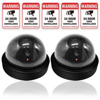 Dummy Camera CCTV Surveillance System with Realistic Simulated LEDs, findTop 2 Pack Fake Hemisphere Security Camera with 5 Pieces Warning Security Alert Sticker Decals