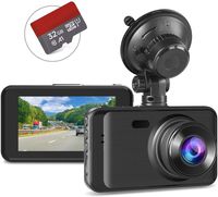 Dash Cam with SD Card Included, Full HD 1080P Dashcams for Cars Dash Camera in Car Dash Cam with Night Vision, 170°Wide Angle 3" IPS Screen WDR Loop Recording G-sensor Motion Detection Parking Monitor