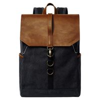 S-POINT Casual Backpack Water Resistant Vintage Canvas Laptop Backpack 15.6 Inch Daypack Camping Rucksack