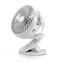 USB Fan 360 Rotation Personal Clip or Desk Fan with Multi Versatile for Hurricanes, Car, Baby Stroller and Outdoor (White)