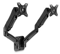 Mount-It! Dual Monitor Wall Mount Arms | Double Monitor Wall Mount | Two Full Motion Adjustable Articulating Gas Spring Arms | Fits 19 20 21 22 24 27 Inch Computer Screens with 75 or 100 VESA Patterns