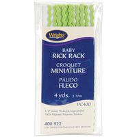 Wrights 117-400-922 Polyester Baby Rick Rack Utility Trim, Leaf Green, 4-Yard