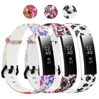 honecumi Floral Pattern Bands Compatible with Fitbit Alta/Alta hr Wristband Replacement Accessory-Exchange Watch Band for Men&Women Colorful Stripe Printing Straps