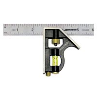Swanson Tool TC130 6-Inch Combo Square (Cast Zinc Body, Stainless Steel Ruler and Brass Bolt)