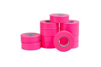 AdirPro 12 Pack Fluorescent Flagging Tape, 150' X 1'' Wide - Multipurpose Neon Marking Tape - Great Visual Labeling & Tagging for Home & Workplace Use (Fluorescent Pink)