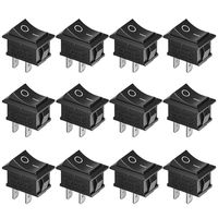 12 Pcs SPST Snap-in ON-Off 2 Pin Snap Rocker Boat Switch Black AC 250V 6A 125V 10A for Car Auto Boat Household Appliances by MXRS