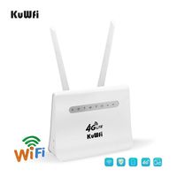 KuWFi Wireless Internet Router 300Mbps Long Range 4G LTE Router with SIM Card Slot Dual Antenna Wireless Hotspot WiFi Devices Support B1 / B3 / B7 / B8 / B20