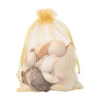 PH PandaHall 100 PCS 5x7 inch Goldenrod Organza Drawstring Bags Party Wedding Favor Gift Bags for Baby Shower, Birthday, Party, Christmas