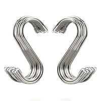Evob 20 Pack 3.4" S Shaped Hooks Stainless Steel Metal Hangers Hanging Hooks for Kitchen, Work Shop, Bathroom, Garden