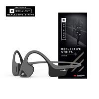 AfterShokz Air Open-Ear Wireless Bone Conduction Headphones with Brilliant Reflective Strips, Slate Grey, AS650SG-BR
