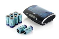 Tenergy T9688 Universal LCD Battery Charger + 8 D Size 10000mAh NiMH Rechargeable Batteries UL Certified