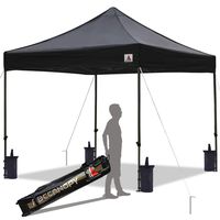 ABCCANOPY Pop up Canopy Tent Commercial Instant Shelter with Wheeled Carry Bag, Bonus 4 Canopy Sand Bags, 10x10 FT (Black)