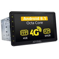 JOYING Car Head Unit Android 8.1 4GB + 64GB 8 inch Double Din LCD Touchscreen Support 4G SIM Card (Not Include)/Bluetooth/WiFi/DSP/SPDIF/Android Auto/Fast Boot/DVR/Rearview Camera/OBDII