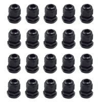 HONJIE IP68 Nylon PG9 Waterproof Cable Gland Joint Adjustable Lock Nut Black - (20 Pcs)
