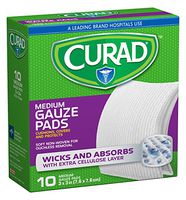 Curad Non-Woven Pro-Gauze, 3 Inch x 3 Inch, 10 Count (Pack of 6)