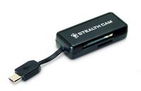 Stealth Cam Micro USB OTG Memory Card Reader for Android Devices, Black