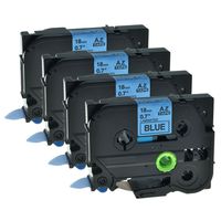 GREENCYCLE 4 PK Replacement P Touch Labeler TZ541 TZE541 Black on Blue Tape PT18R PT300 Compatible for Brother Printer
