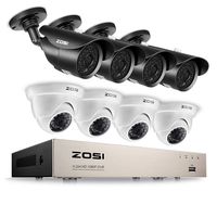 ZOSI Full HD 1080P Security Camera System 8CH Surveillance Recorder DVR (8) 2.0MP Bullet & Dome Surveillance Cameras, Outdoor Indoor Using, Quality Night Vision, Smartphone & PC Remote Viewing