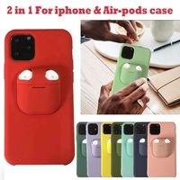 Cigou 2 in 1 Wireless Headset Set Protection Compatible with iPhone 11 Pro Max and for AirPods (Purple)