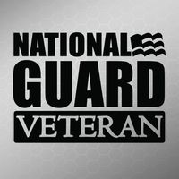 National Guard Veteran Flag Vinyl Decal Sticker | Cars Trucks Vans Walls Laptops Cups | Black | 5.5 X 4 Inch | KCD1716B