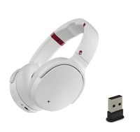 Skullcandy Venue Active Noise Canceling Over-Ear Wireless Bluetooth Headphone Bundle with Plugable USB 2.0 Bluetooth Adapter - White/Crimson