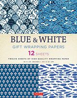 Blue & White Gift Wrapping Papers: 12 Sheets of 18 x 24 inch Wrapping Paper