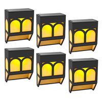 Solar Fence Lights Outdoor Decorative Waterproof LED Deck Lights Solar Powered Step Lights for Front Door,Back Yard,Railing,Yellow/Color Changing 6 Pack