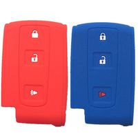 Red and Blue 3 Buttons Silicone Remote Smart Key Covers Holder Key Case Jacket Protector fit for 2004-2009 TOYOTA Prius