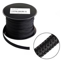 100ft - 3/8 inch PET Expandable Braided Sleeving - Black - Alex Tech Braided Cable Sleeve