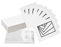 Pack of 32 8x10 WHITE/BLACK Double Mats Mattes for 5x7 photo with White Core Bevel Cut + Backing + Bags