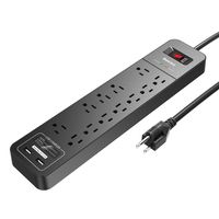 Huntkey 12 Outlets Surge Protector Power Strip, 2 USB Ports 5V/2.4A, 6-Foot Heavy Duty Extension Cord, SMC127