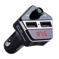 Lychee Bluetooth FM Transmitter with GPS Positioning 5 in 1 Car Wireless Mp3 Music Player,Bluetooth FM Transmitter&Hands-Free Calling Car Charger Kit with Double USB Port(No.2)