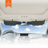 TFY Car Visor Sunshade Extender Anti-Glare Sun Visor Extender Window Sunshade and UV Rays Blocker - Black (2 Pieces)