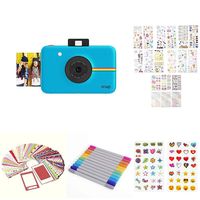 Polaroid Snap Instant Digital Camera (Blue) with 2x3ʺ Premium Photo Paper 20-Pack, Neoprene Pouch, Zink Paper Unique Colorful Stickers & Photo Album Accessories