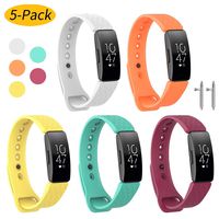 Watbro Compatible with Fitbit Inspire HR Bands/Fitbit Inspire Band, Adjustable Soft Silicone Waterproof Inspire Straps for Women Men Sports Replacement Wristband for Inspire/Inspire HR Fitness Tracker