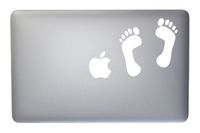 Human Tracks Footprints Vinyl Decal for MacBook, Laptop or Other Device 5 Inch (White)